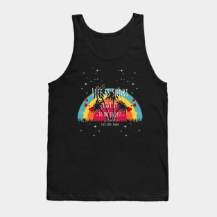 Life is short Live it to the Fullest! Rainbow and Palms Tank Top